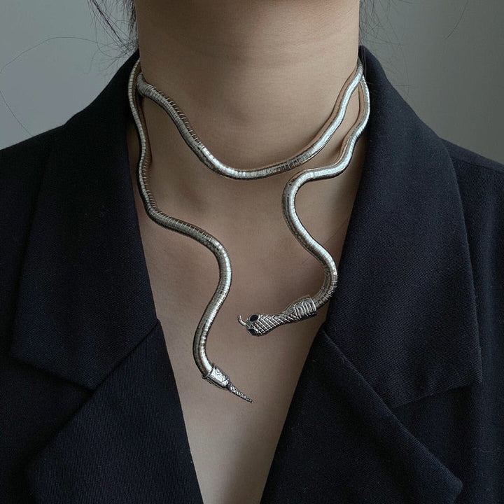 Elegant Snake Necklace | Fashion Jewellery for Women-Silver-State of Style