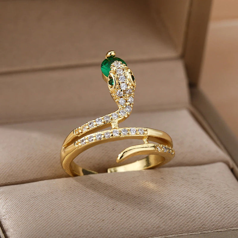 Elegant Snake Ring for Women | Statement Jewellery-Red-State of Style