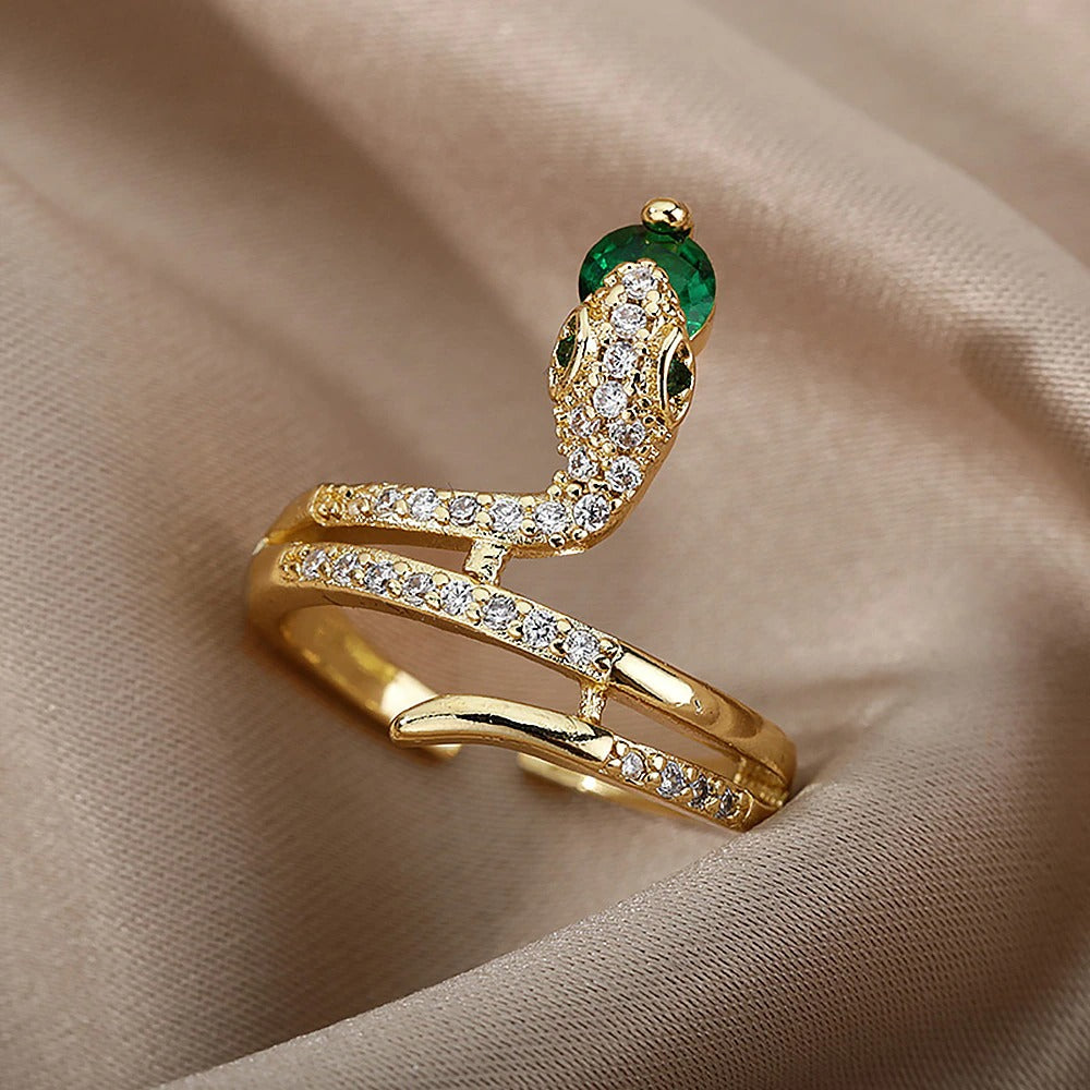 Elegant Snake Ring for Women | Statement Jewellery-Red-State of Style