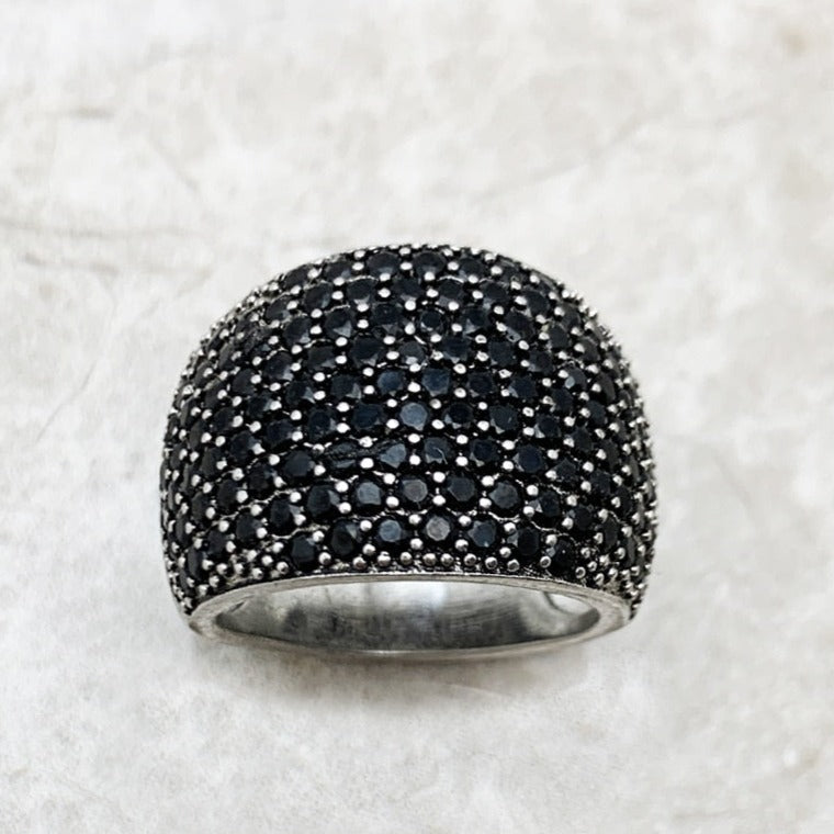 Elegant Statement Cocktail Ring | Adjustable Fit | Gold and Crystal-Circumference 55-State of Style