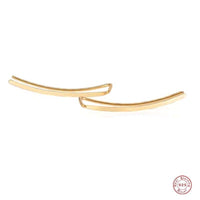 Elegant Sterling Silver Ear Cuff for Women | Smooth Long Line Design-Gold-State of Style