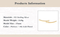 Elegant Sterling Silver Ear Cuff for Women | Smooth Long Line Design-Gold-State of Style