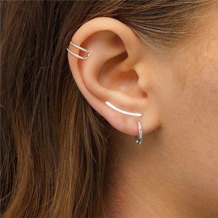 Elegant Sterling Silver Ear Cuff for Women | Smooth Long Line Design-Gold-State of Style