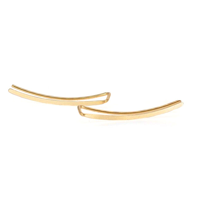 Elegant Sterling Silver Ear Cuff for Women | Smooth Long Line Design-Gold-State of Style