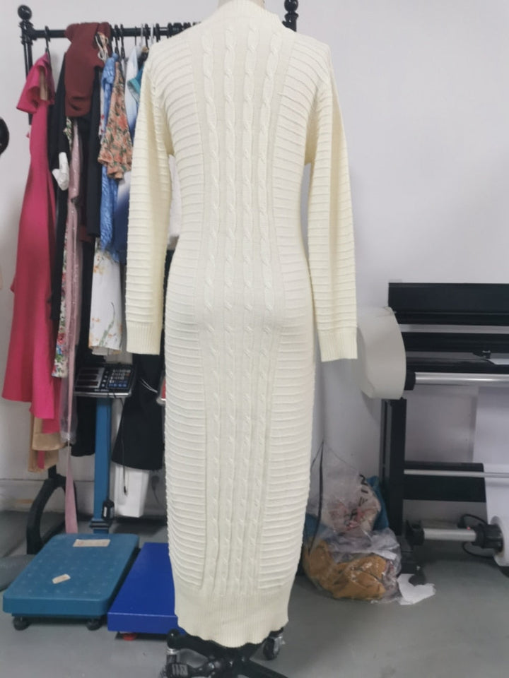 Elegant Stretch Maxi Dress for Women-Beige-S-State of Style