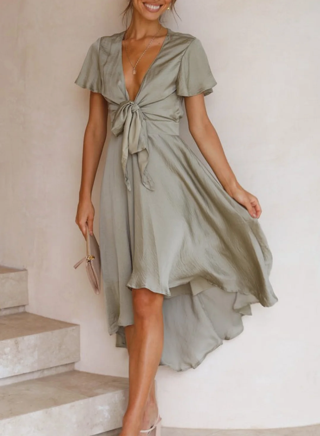 Elegant summer dress – Amira-Green-S-State of Style