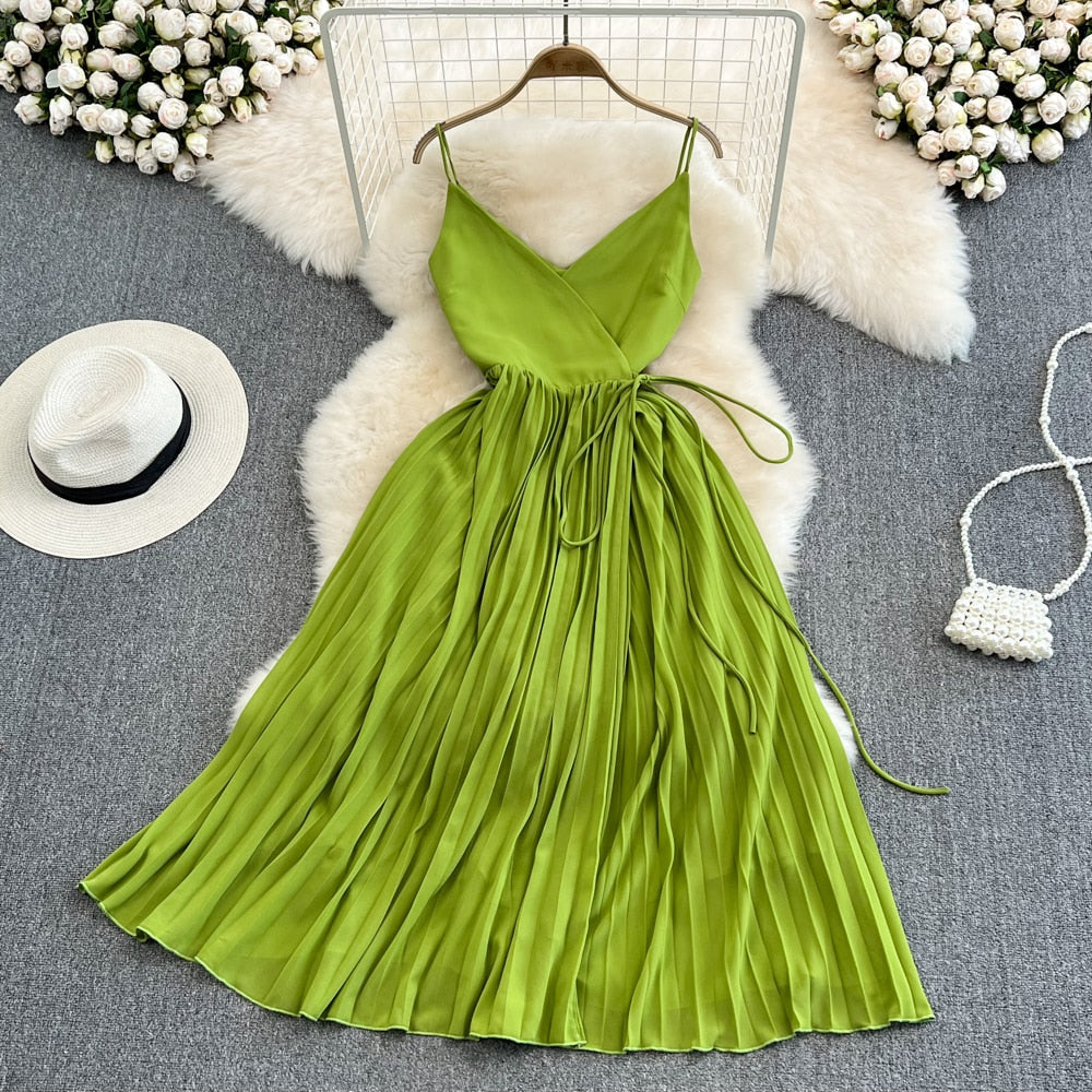 Elegant Summer Dress for Women-Green-S-State of Style