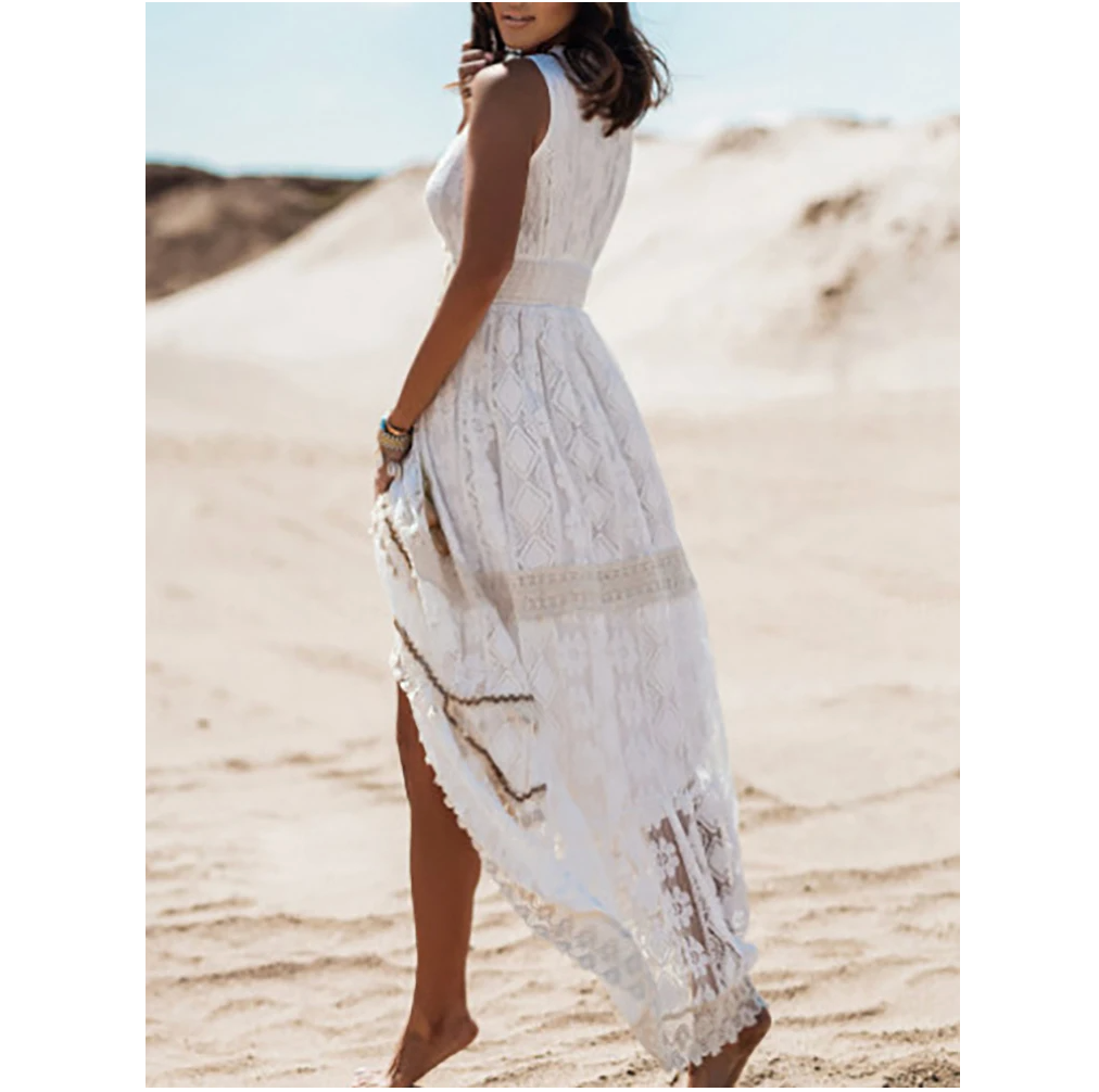 Elegant Summer Dress | Stylish & Comfortable-Sleeveless White-S-State of Style