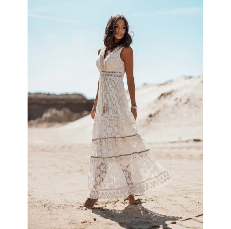 Elegant Summer Dress | Stylish & Comfortable-Sleeveless White-S-State of Style