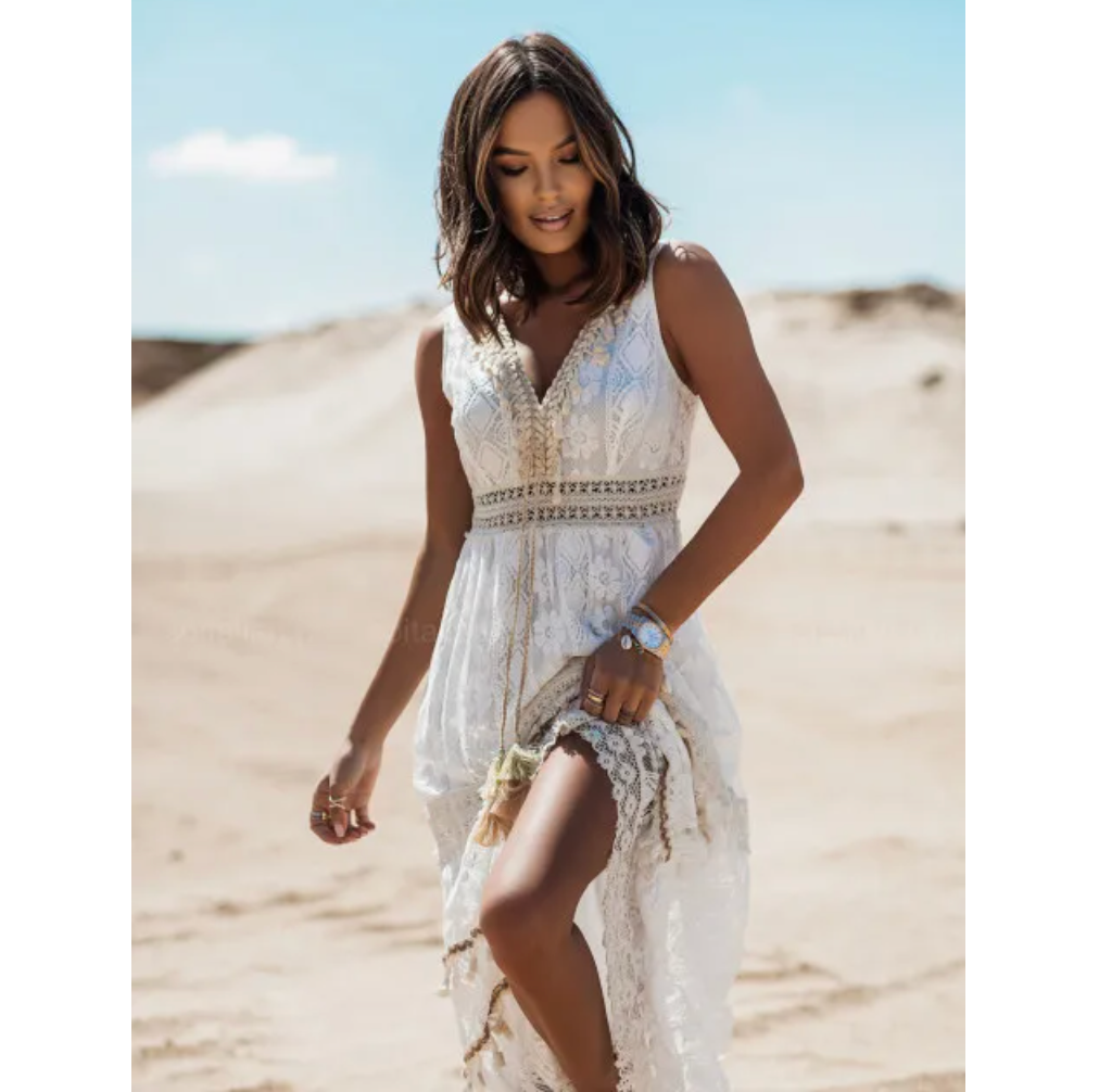 Elegant Summer Dress | Stylish & Comfortable-Sleeveless White-S-State of Style