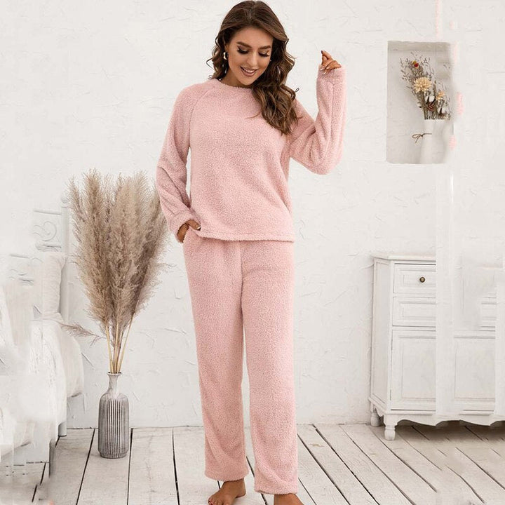 Elegant Top and Pants Lounge Set-Blue-S-State of Style