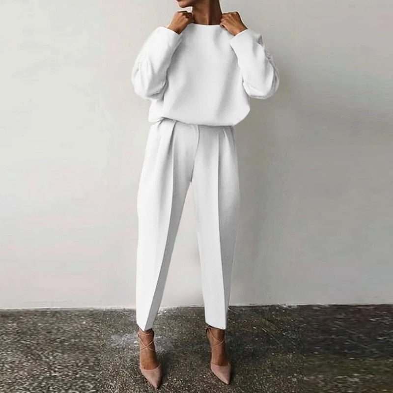 Elegant Two-Piece Set | Chic Women's Suit | Stylish and Comfortable-White-S-State of Style