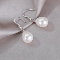 Elegant White Oval Pearl Earrings-State of Style