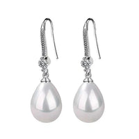 Elegant White Oval Pearl Earrings-State of Style