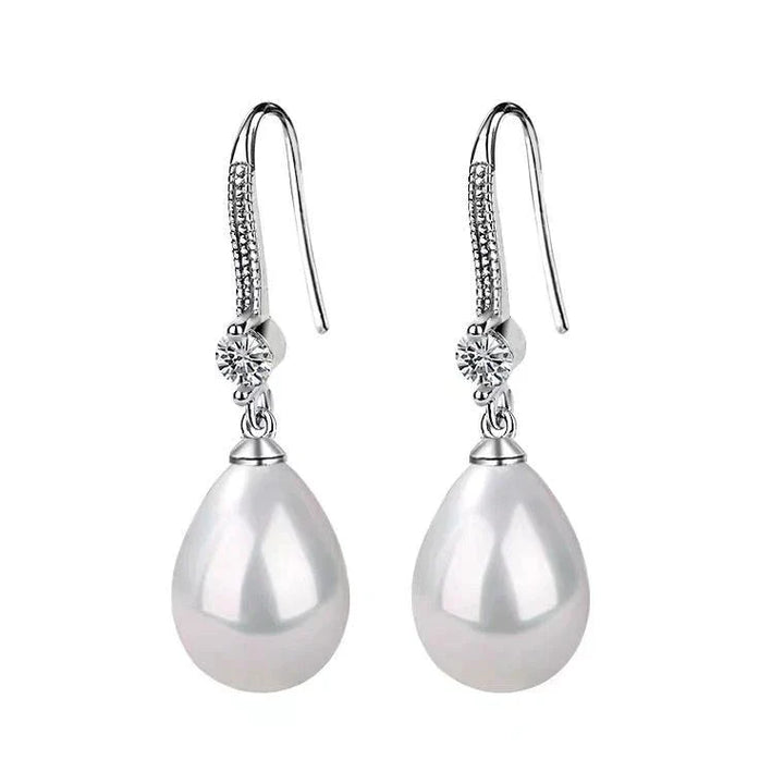 Elegant White Oval Pearl Earrings-State of Style