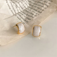 Elegant White Teardrop Earrings | Love-Inspired Dangle Design-Crystal Gold-State of Style