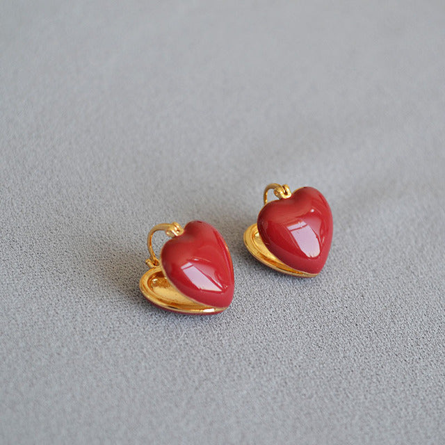 Elegant White Teardrop Earrings | Love-Inspired Dangle Design-Heart Cream-State of Style