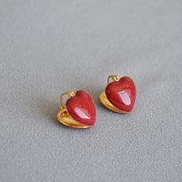 Elegant White Teardrop Earrings | Love-Inspired Dangle Design-Heart Cream-State of Style