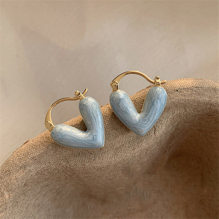 Elegant White Teardrop Earrings | Love-Inspired Dangle Design-Heart Cream-State of Style