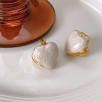 Elegant White Teardrop Earrings | Love-Inspired Dangle Design-Heart Cream-State of Style