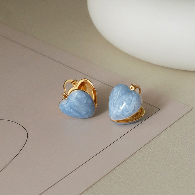 Elegant White Teardrop Earrings | Love-Inspired Dangle Design-Heart Cream-State of Style