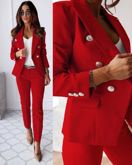 Elegant Women's Autumn Winter Set | Noble Design Jewellery-Rouge-S-State of Style