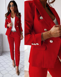 Elegant Women's Autumn Winter Set | Noble Design Jewellery-Rouge-S-State of Style