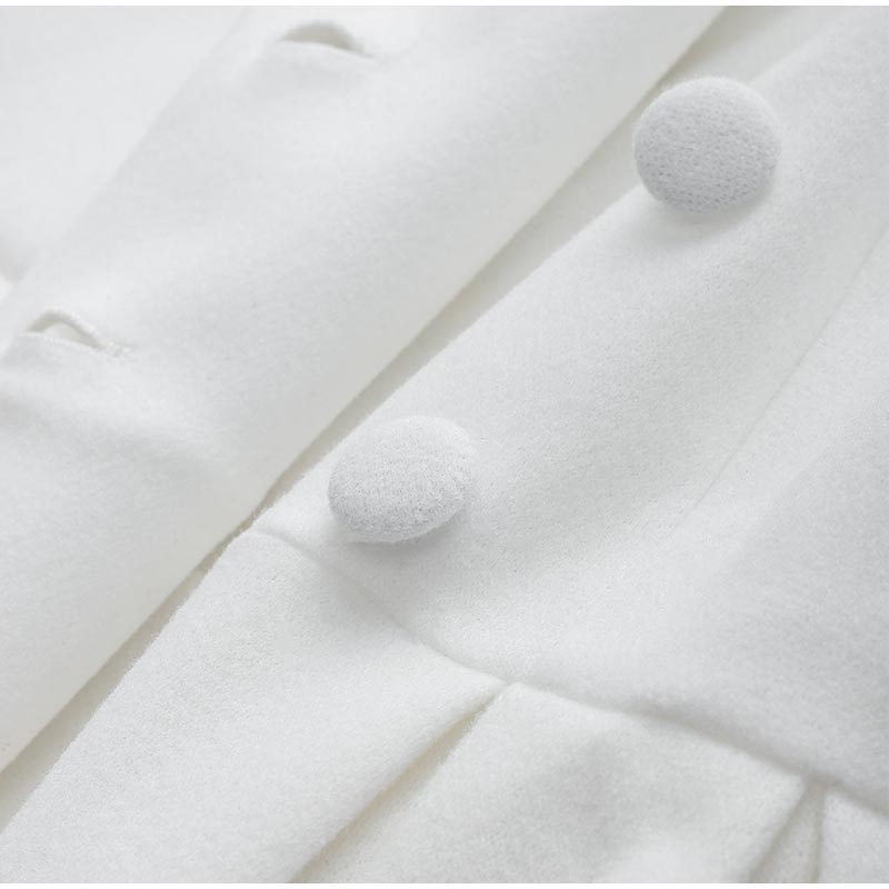 Elegant Women's Double-Breasted Wool Coat | Long Sleeves | Warm & Stylish-White-S-State of Style