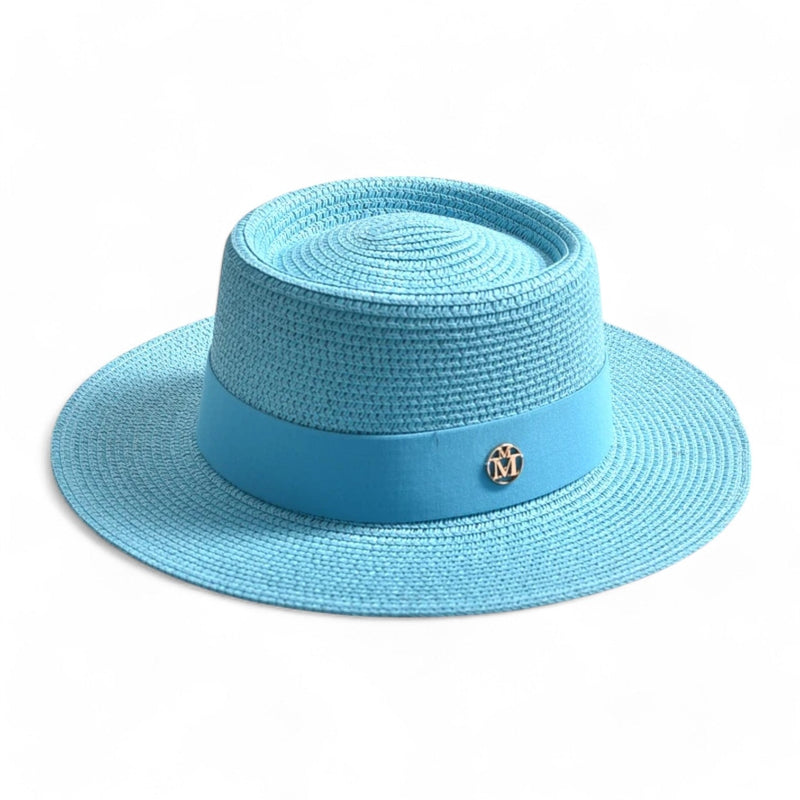 Elegant women's straw hat – Soleil-Light blue-State of Style