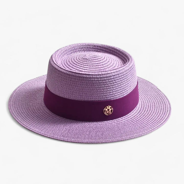 Elegant women's straw hat – Soleil-Purple-State of Style