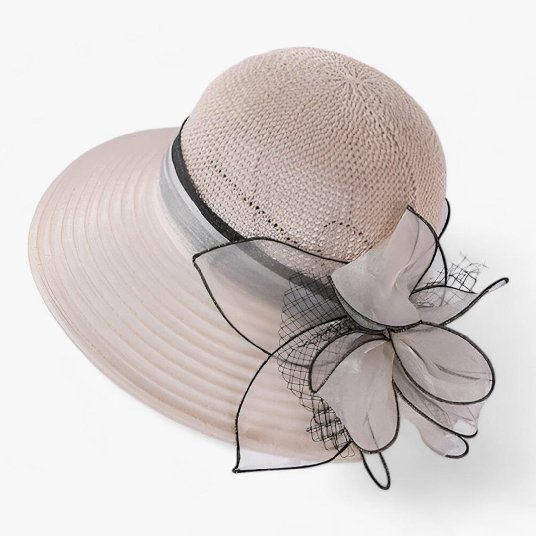 Elegant women's sun hat with a wide brim – Bellavue-Beige-State of Style