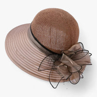 Elegant women's sun hat with a wide brim – Bellavue-Khaki-State of Style
