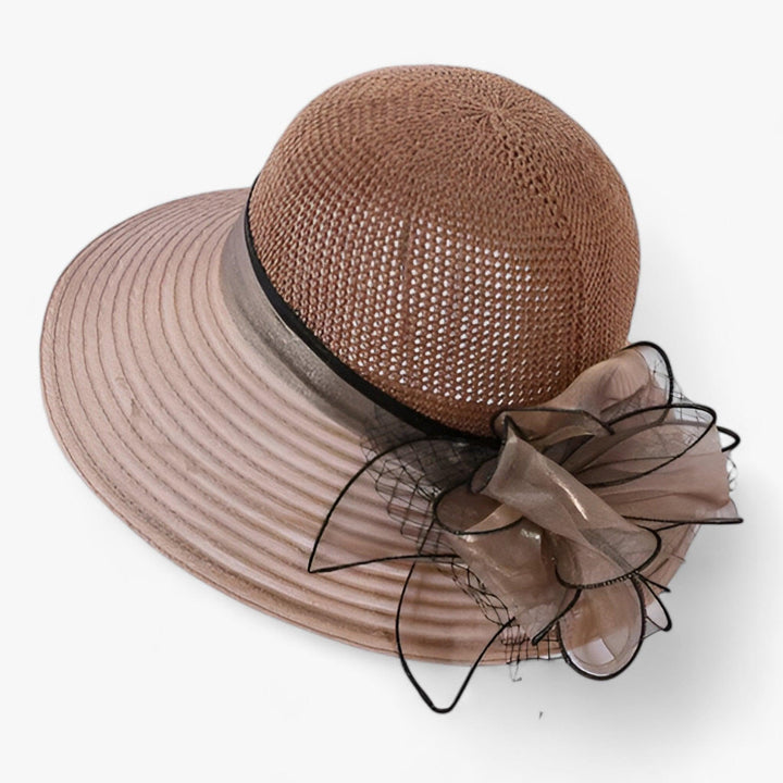 Elegant women's sun hat with a wide brim – Bellavue-Khaki-State of Style