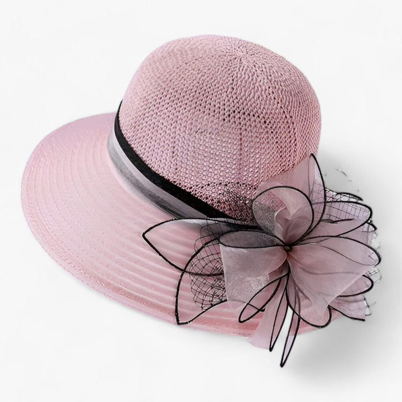 Elegant women's sun hat with a wide brim – Bellavue-Pink-State of Style