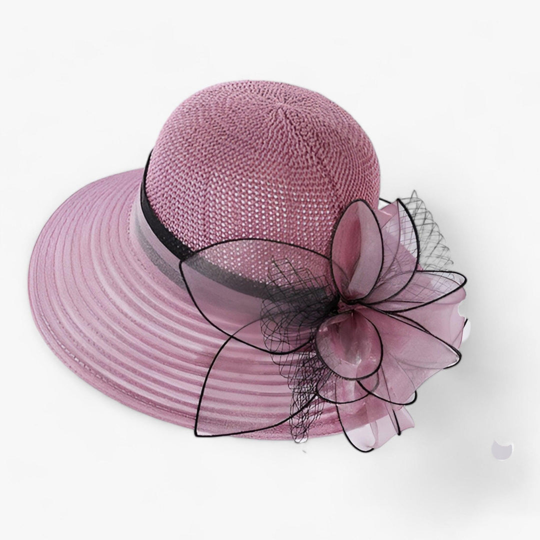 Elegant women's sun hat with a wide brim – Bellavue-Purple-State of Style