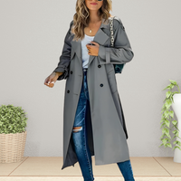 Elegant women's trench coat for the transitional period – Isabelle-Gray-S-State of Style
