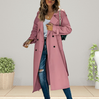 Elegant women's trench coat for the transitional period – Isabelle-Pink-S-State of Style