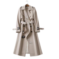 Elegant women's trench coat with double buttons – Celina-Beige-S-State of Style