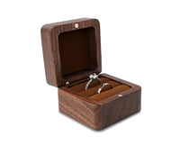 Elegant Wooden Jewellery Box | Ring Box, Wedding Band Case, Earring Holder-Single Ring – Black Velvet-State of Style