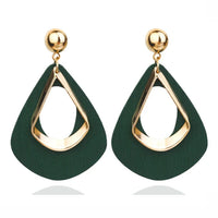 Elegant Wooden Teardrop Earrings | Natural Handmade Jewellery-Green-State of Style