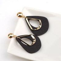 Elegant Wooden Teardrop Earrings | Natural Handmade Jewellery-Red-State of Style