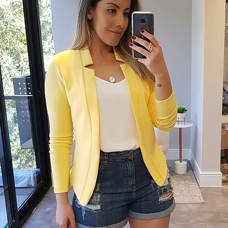 ElegantBlazer | Chic Women's Blazer-Yellow-S-State of Style