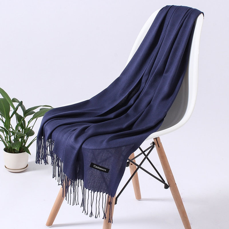 ElegantScarf | Women's Scarf-Dark Blue-70-200CM-State of Style