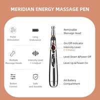 ELEKTRONISCHE ACUPUNCTUUR PEN - MERIDIAAN ENERGIE MASSAGEPEN VOOR PIJNBESTRIJDING-Enkel Twee Koppen-State of Style