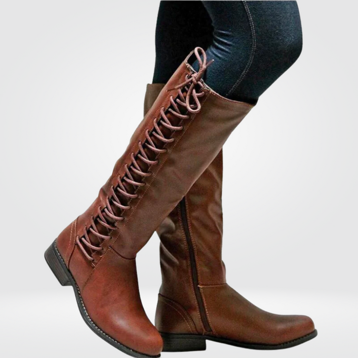 Elena Comfortable High Boots-Brown-4-State of Style