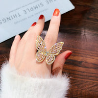 Elena Crystal Butterfly Ring-Silver-State of Style
