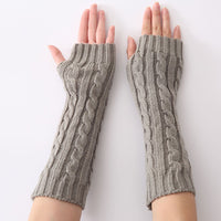 Elena Fingerless Gloves | Long & Stylish-Grey Twist-State of Style