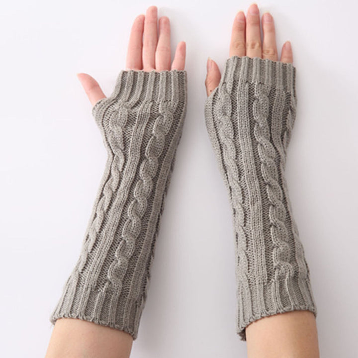 Elena Fingerless Gloves | Long & Stylish-Grey Twist-State of Style