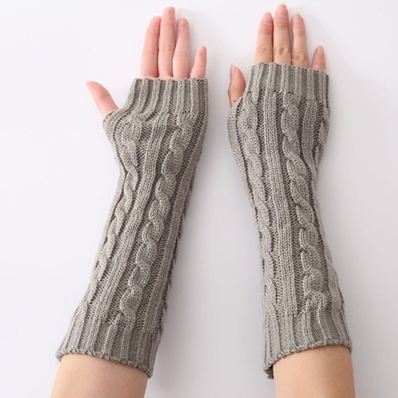 Elena Fingerless Gloves | Long & Stylish-Grey Twist-State of Style