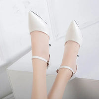 Elena - Orthopedische Elegante Zilveren Hakken-Wit 6CM-33-State of Style